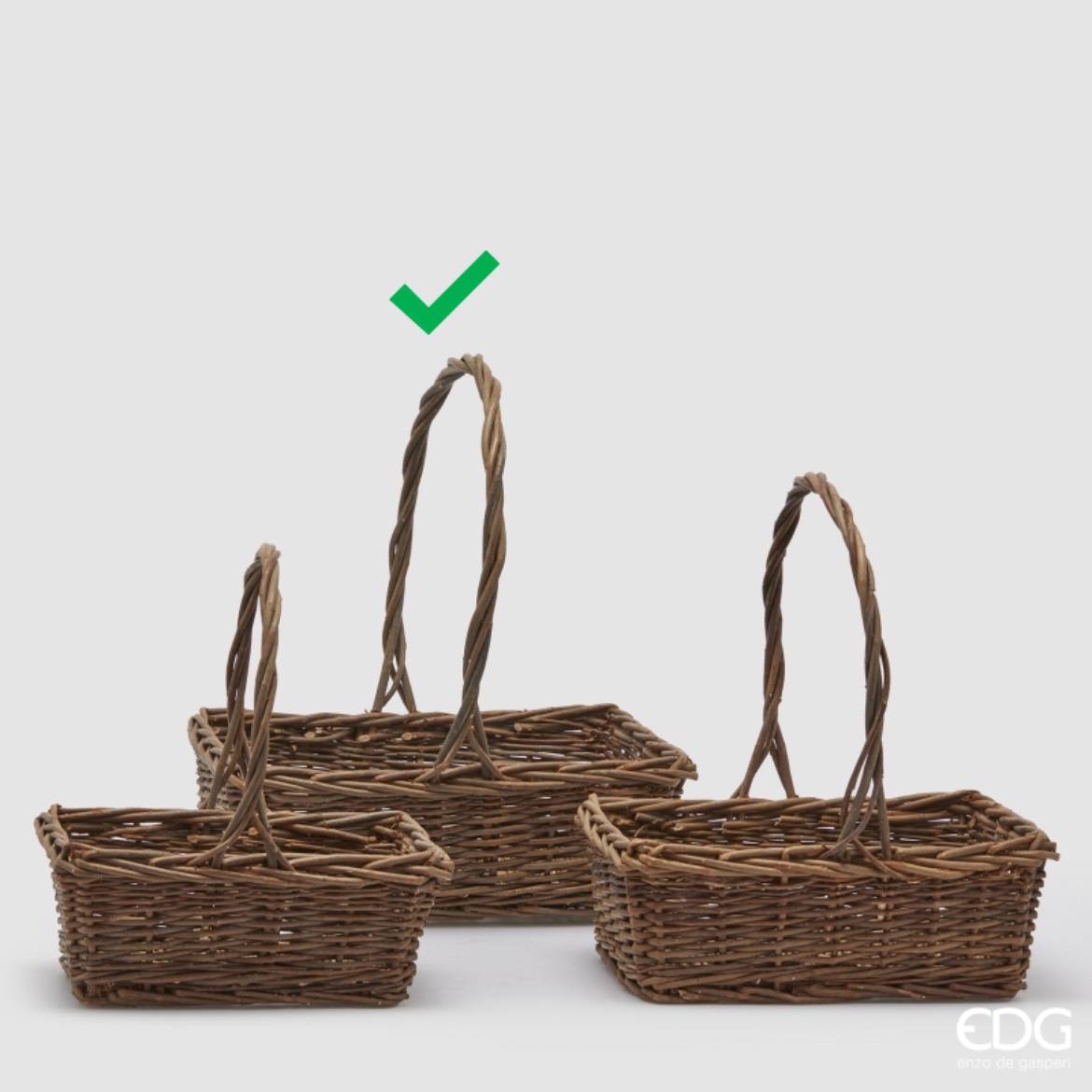 Cesto Willow Rettangolare con Manico S3 M3 31x38x42h Edg