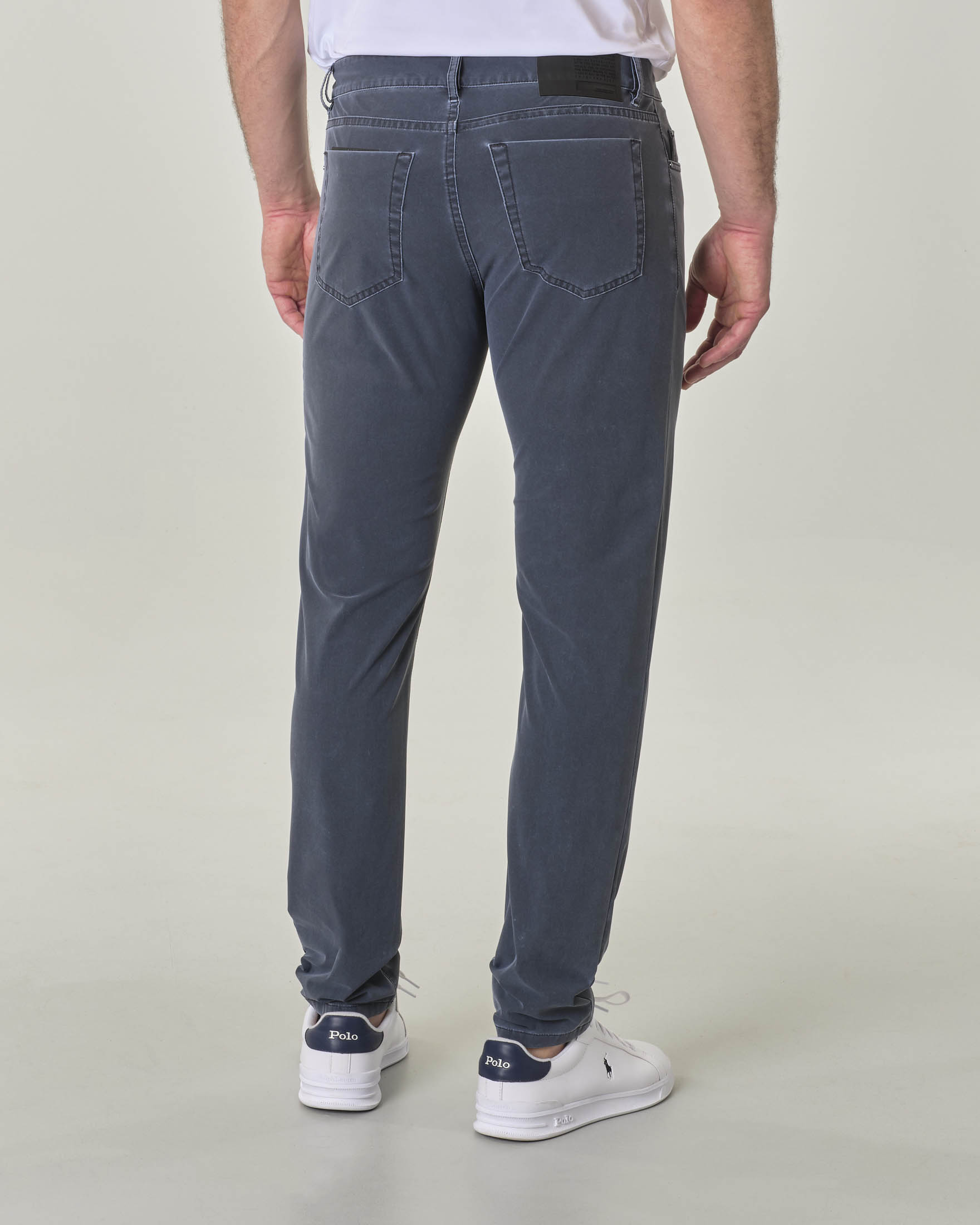 Jeans Uomo Slim Fit Elasticizzati Blu - 5 Tasche, Vita Media, Cerniera, Denim Comodo