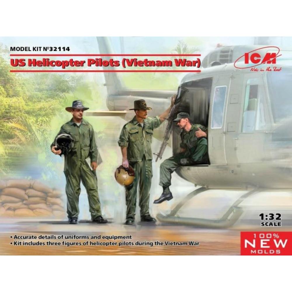 ICM 32114 US Helicopter Pilots 1:32 - Vietnam War Modellbau Figuren
