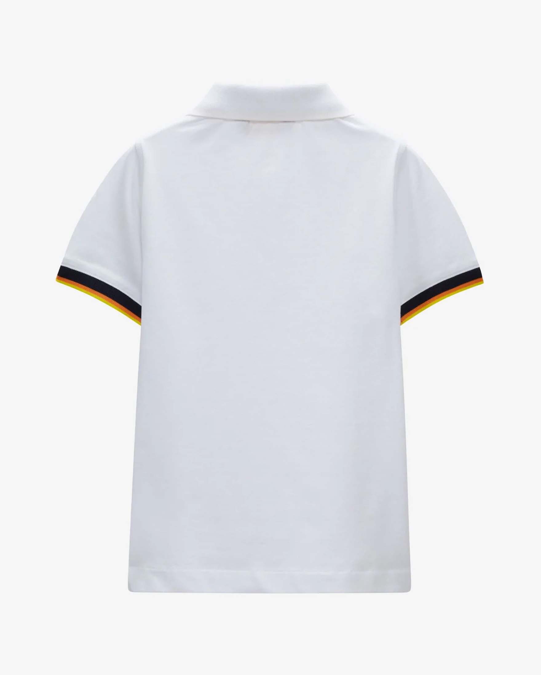 Polo Vincent bianca mezza manica in piquet di cotone stretch con bordino sulle maniche  image