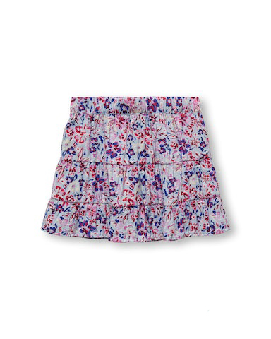 Mini gonna a stampa floreale multicolor a balze 2-7 anni