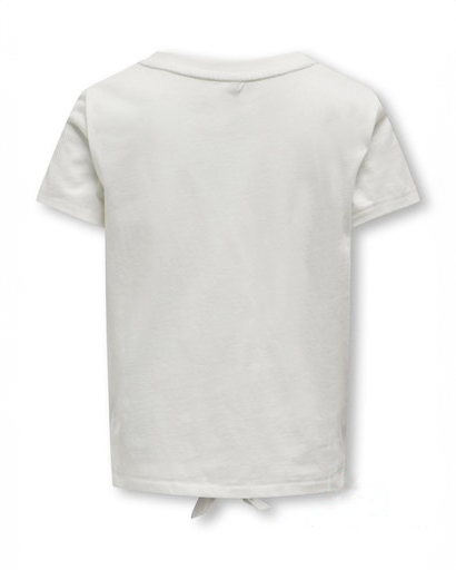 T-shirt bianca in cotone a maniche corte con maxi stampa farfalle e nodo 2-7 anni image