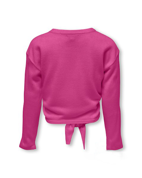 Maglia fucsia cropped con nodo e spalla scesa  image