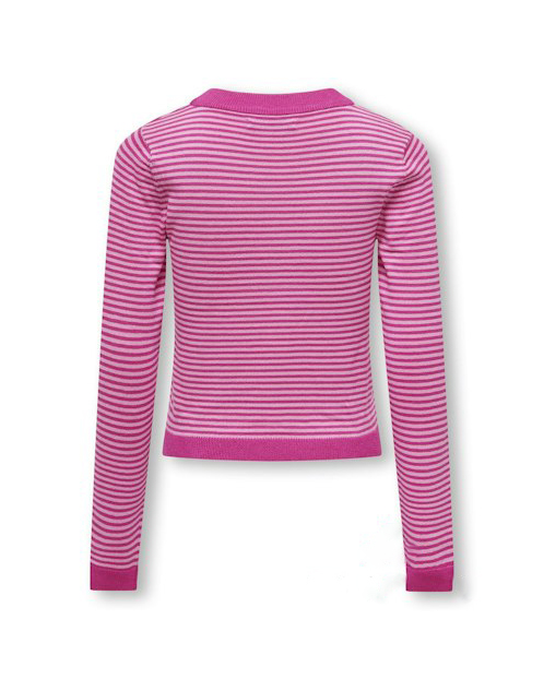 Maglia in viscosa a trama rigata rosa e fucsia  image