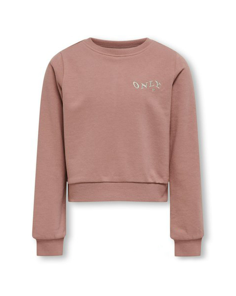 Felpa cropped in cotone rosa antico con logo 