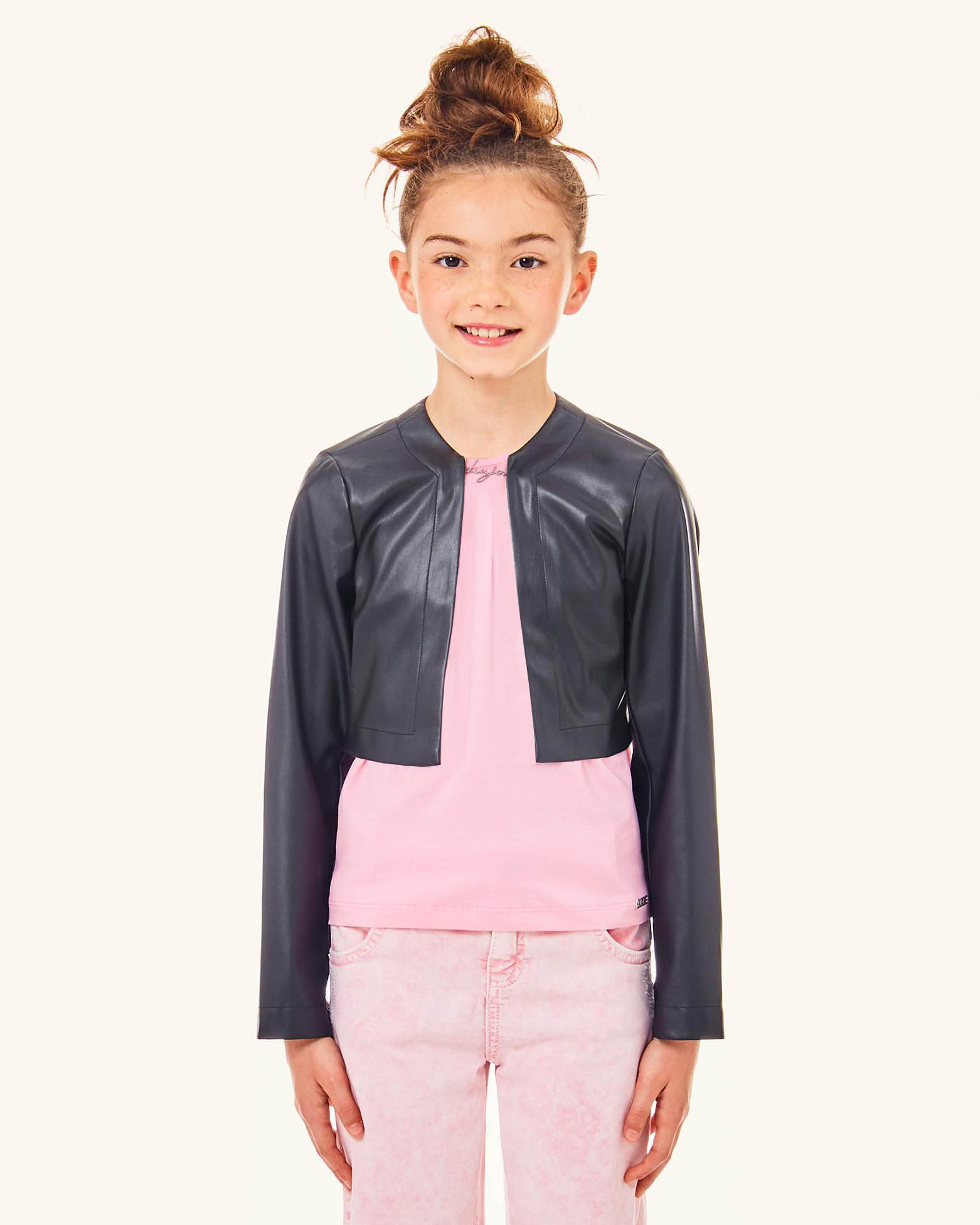 Bolero nero in ecopelle