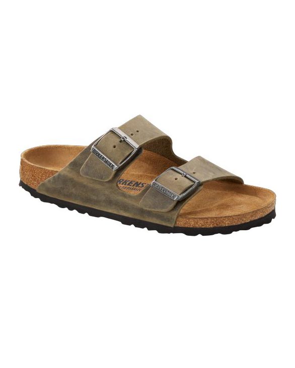 Sandalo Arizona kaki in pelle oleata invecchiata
