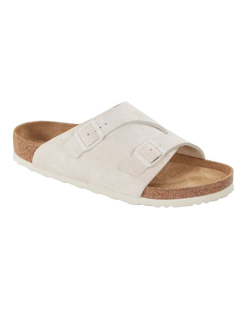 Sandalo Birkenstock Zürich in pelle scamosciata color panna