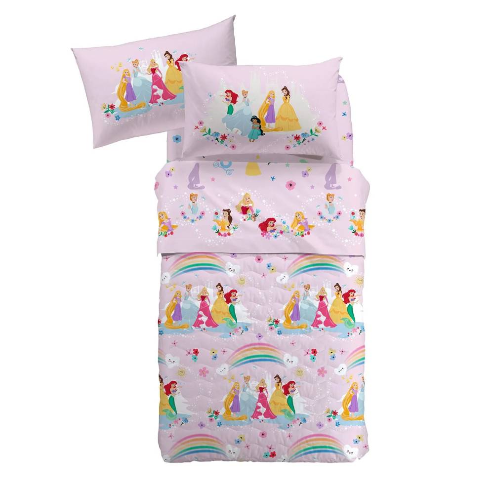 Copriletto Primaverile In Cotone - Design Princess Flowers Per Camera Da Letto - Foto 3