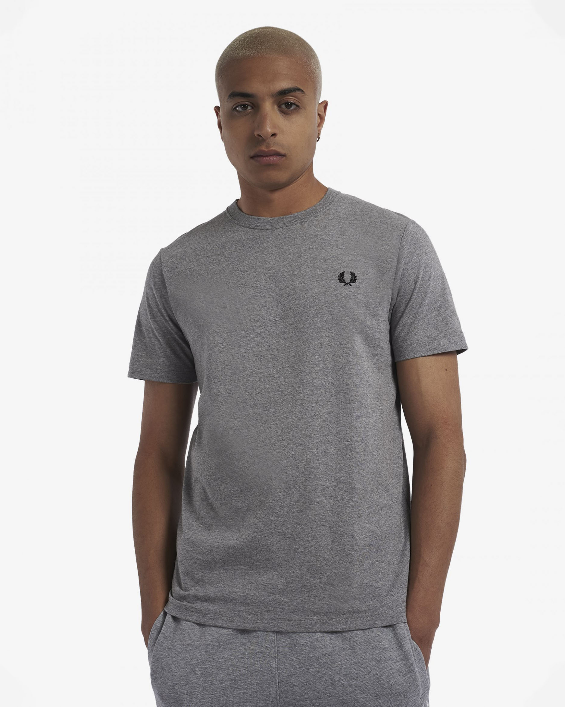 T-shirt grigia mezza manica tinta unita