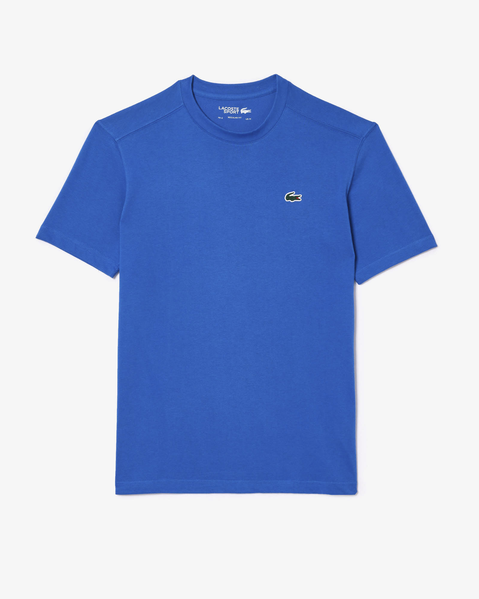 T-shirt blu royal mezza manica con logo coccodrillo ricamato