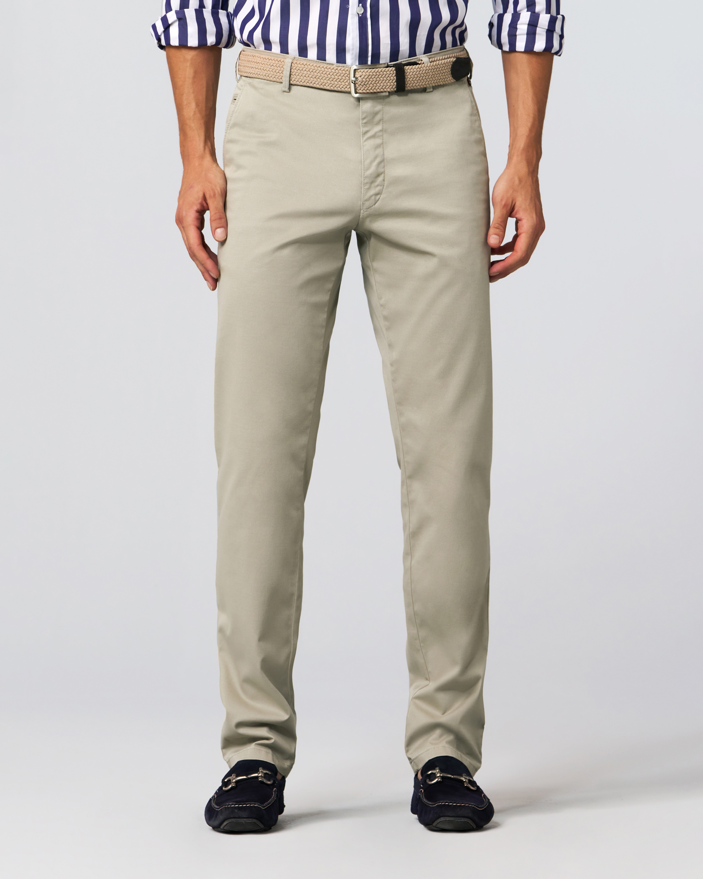 Pantalone Bonn beige micro armatura in cotone stretch a gamba dritta drop 6