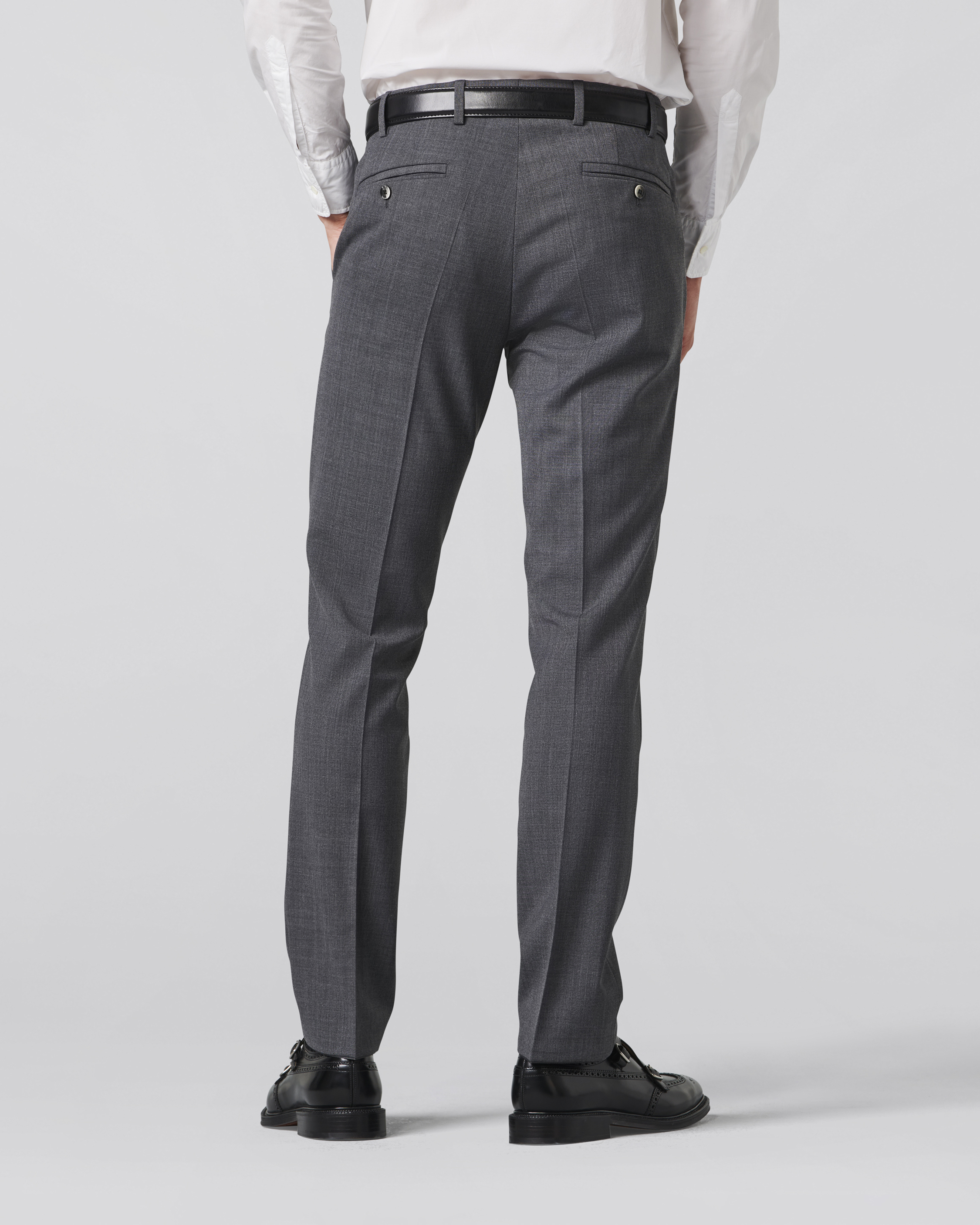 Pantalone chino Oslo grigio in tela di misto lana stretch drop 4 image