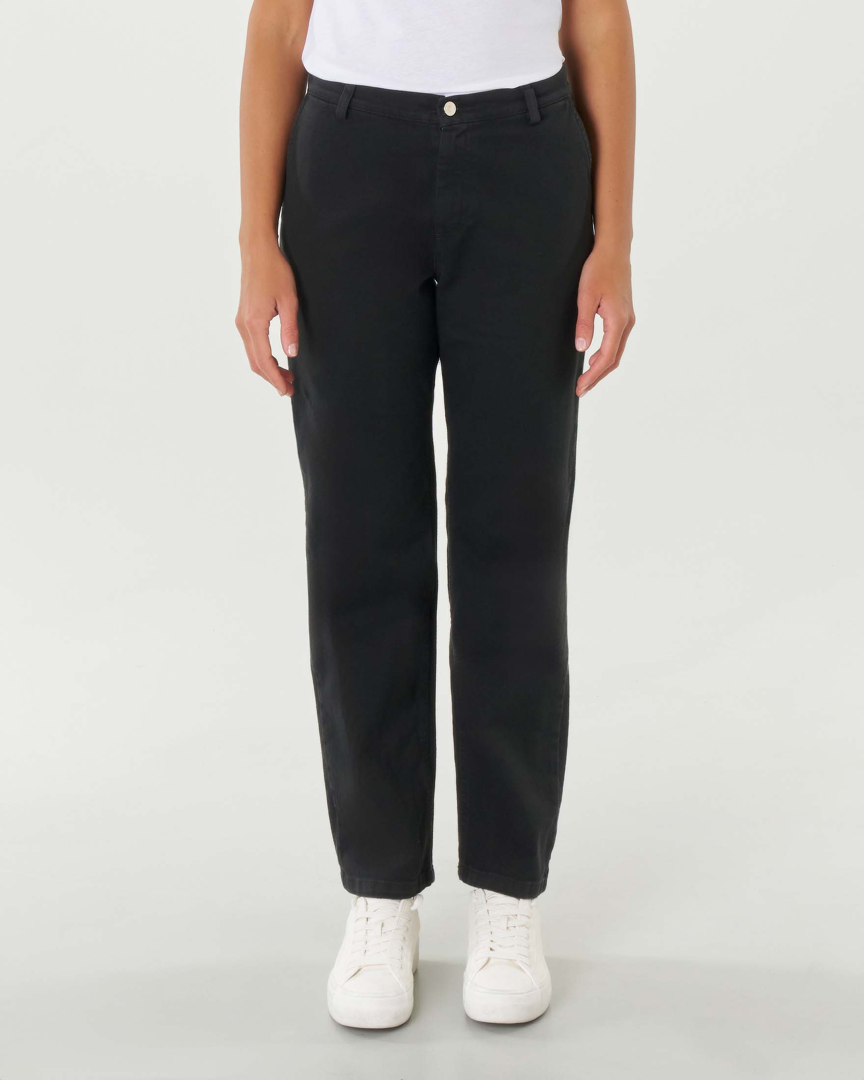 Work jeans straight neri in cotone stretch con tasca laterale image