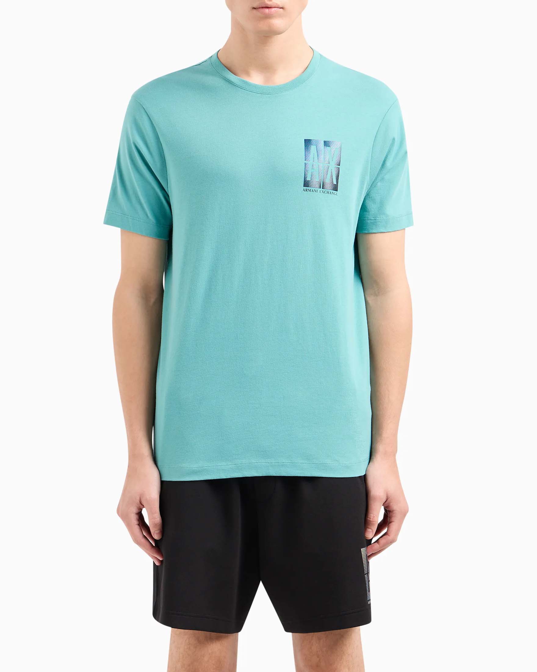 T-shirt con stampa logo metallizzata main image 1