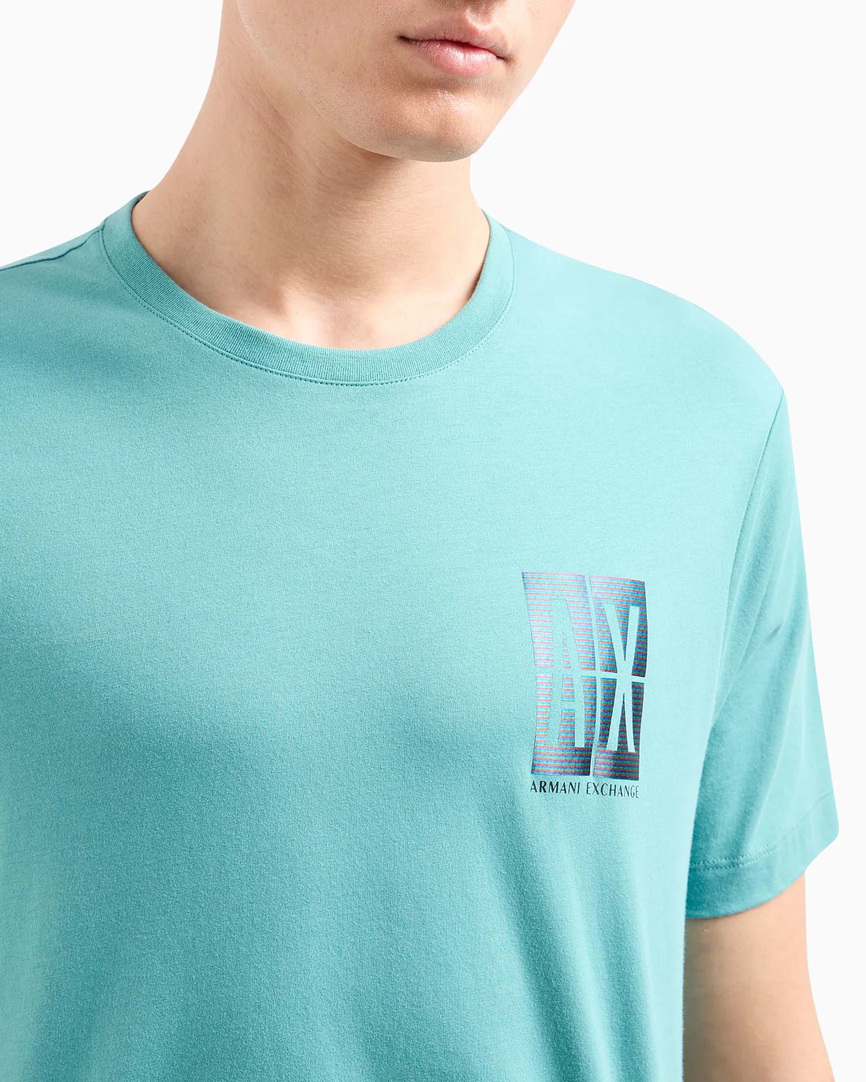 T-shirt con stampa logo metallizzata main image 0