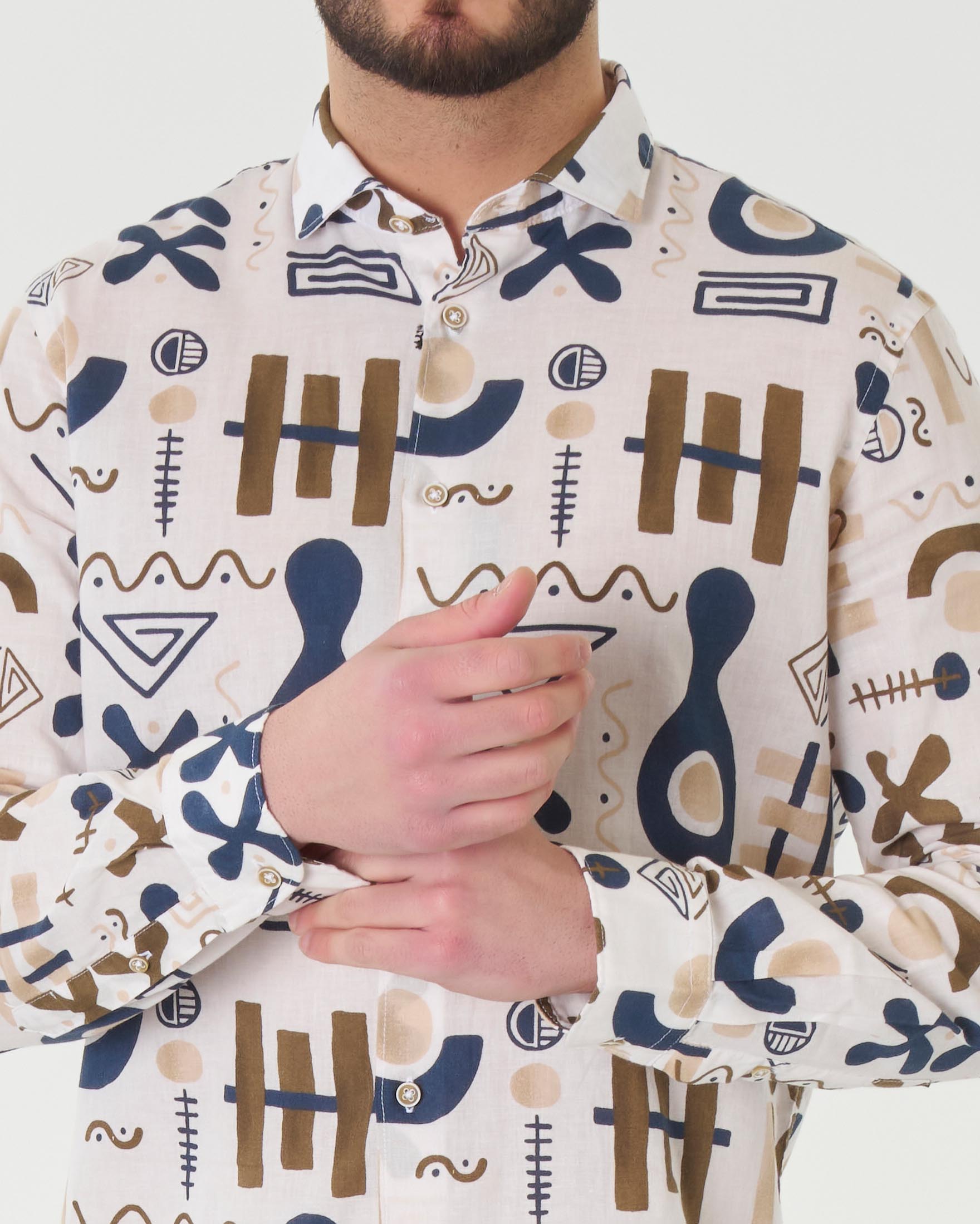 Camicia Quercia In Jersey Fango