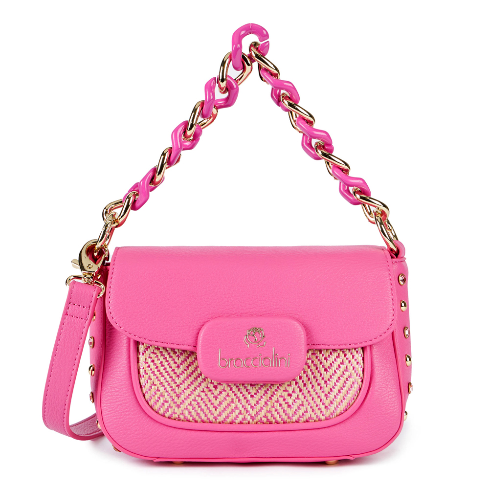 Chain Borsa a mano e tracolla B17650 FUXIA