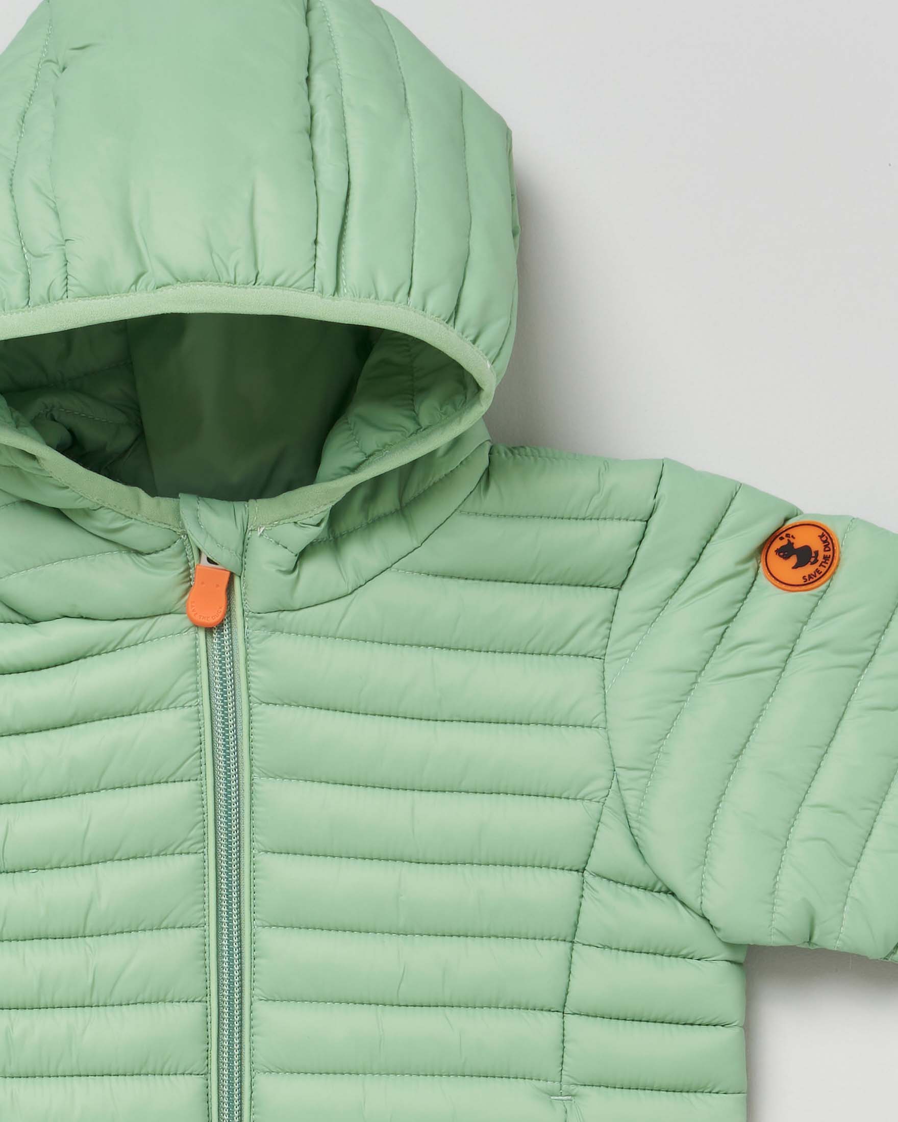 Piumino Nene salvia in nylon opaco con cappuccio fisso e imbottitura in Plumtech®  image