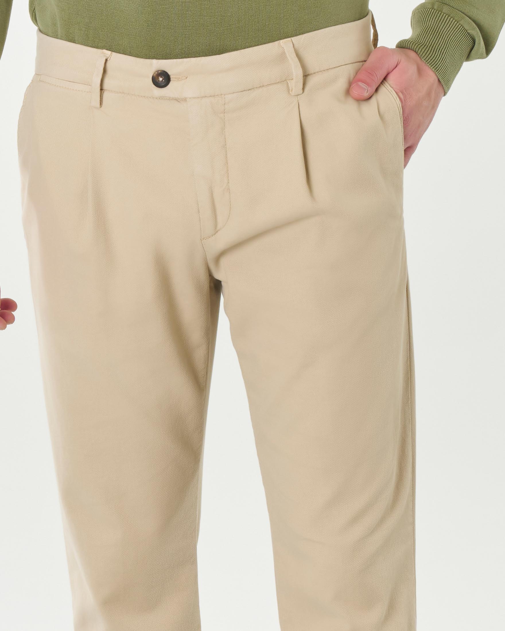 Pantaloni Chino Elasticizzati Mississhop – Vita Alta Con Cintura In Tessuto – Beige, Taglia XXL (44-46) - 4