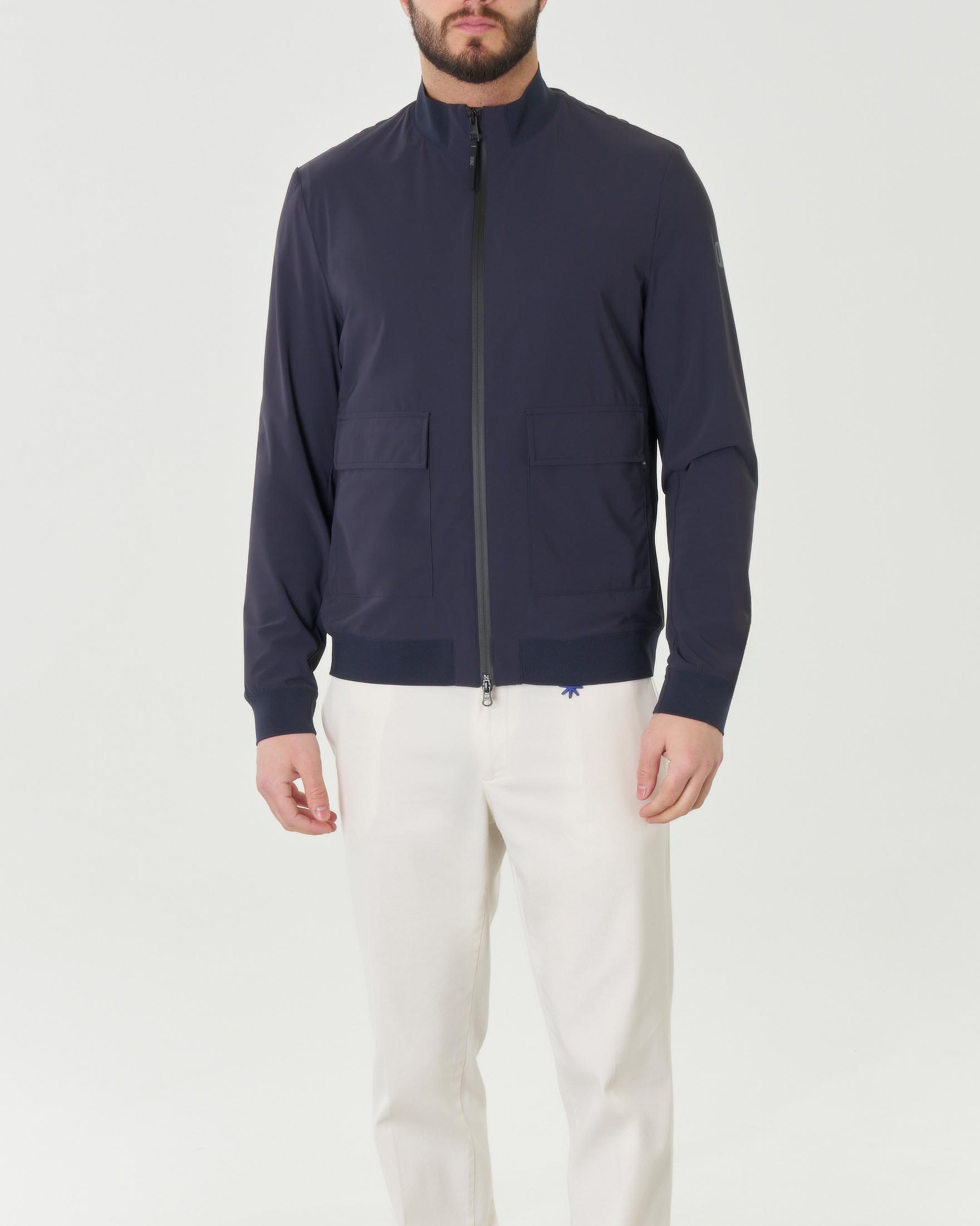 Stone Island Giubbino Blu Impermeabile Con Cappuccio 781640134 main image 0