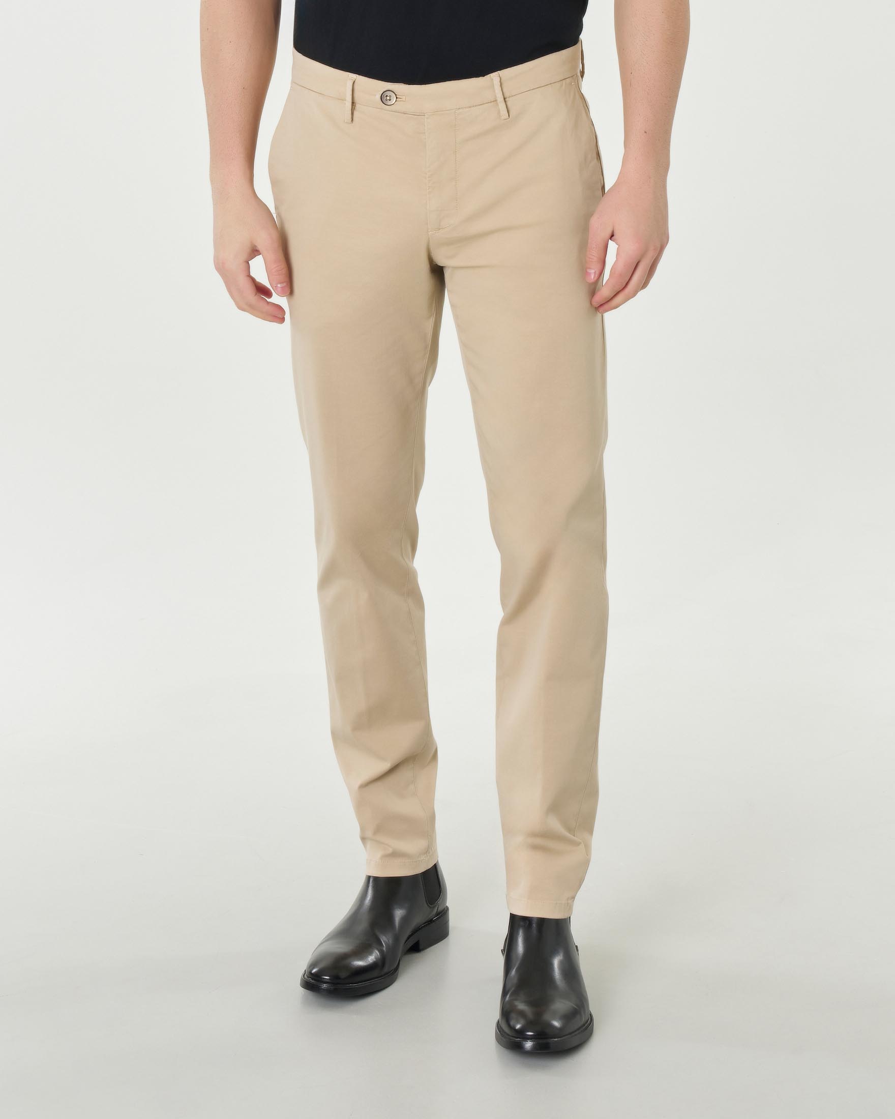 Pantalone chino Brad beige in cotone stretch