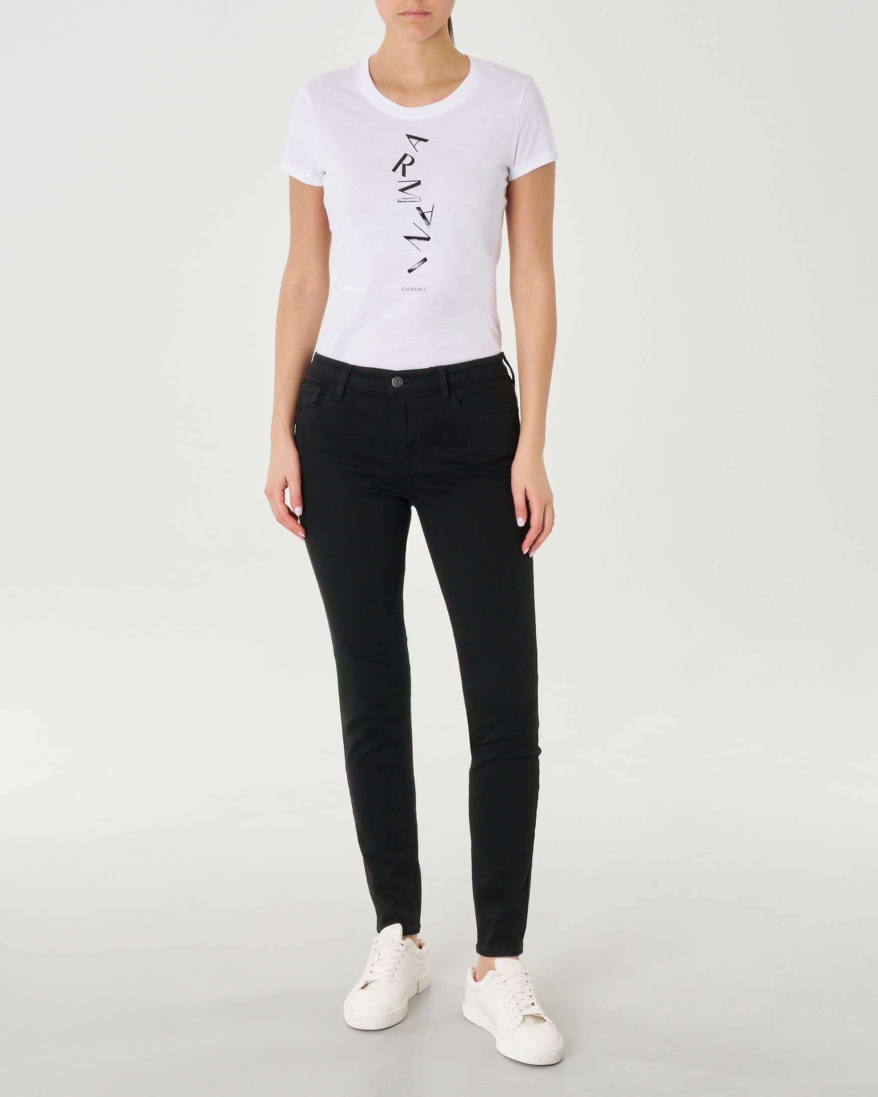 Pantaloni neri skinny in cotone e viscosa stretch
