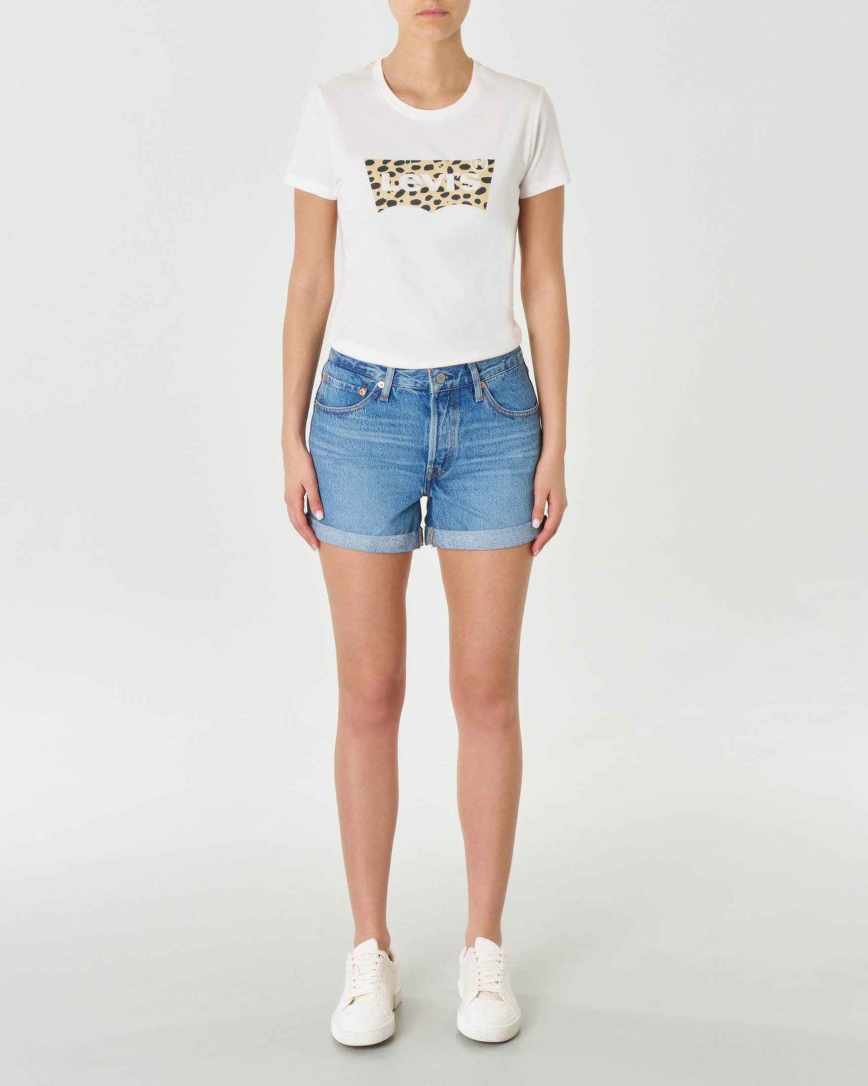 Shorts 501® Rolled in cotone blu super stone washed