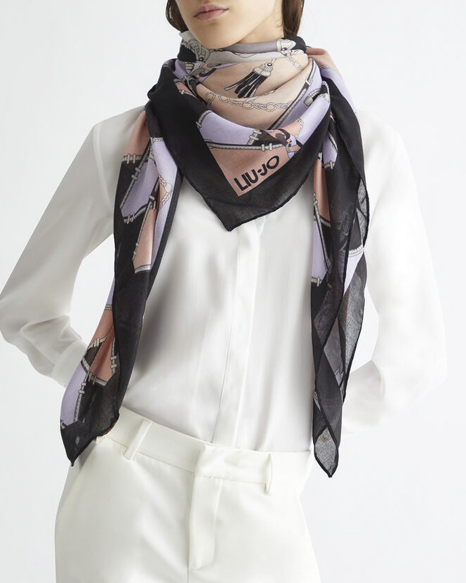 Sciarpa Nera Piazza Italia Sciarpe Foulard Guess Donna Foulard Liu