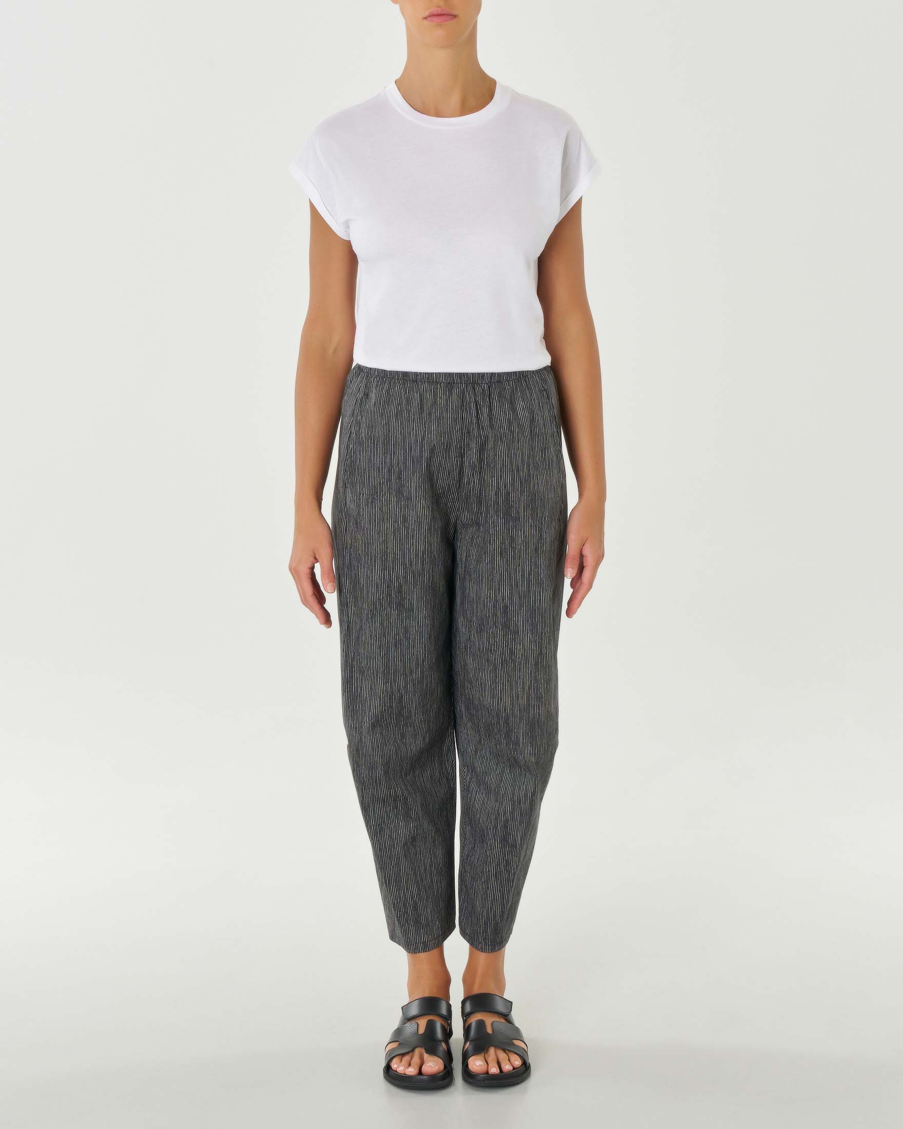 Pantalone ampio in popeline di cotone stampato main image 1