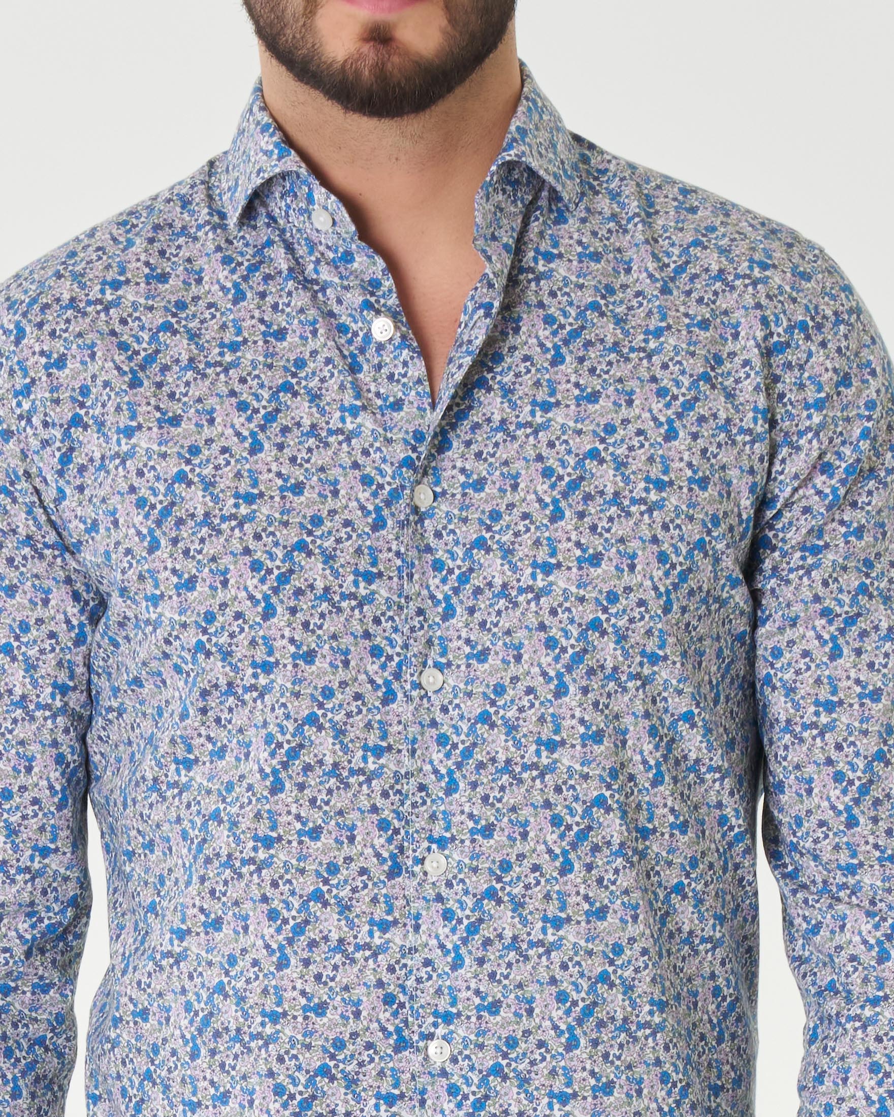 Camicia in cotone a stampa floreale multicolor image