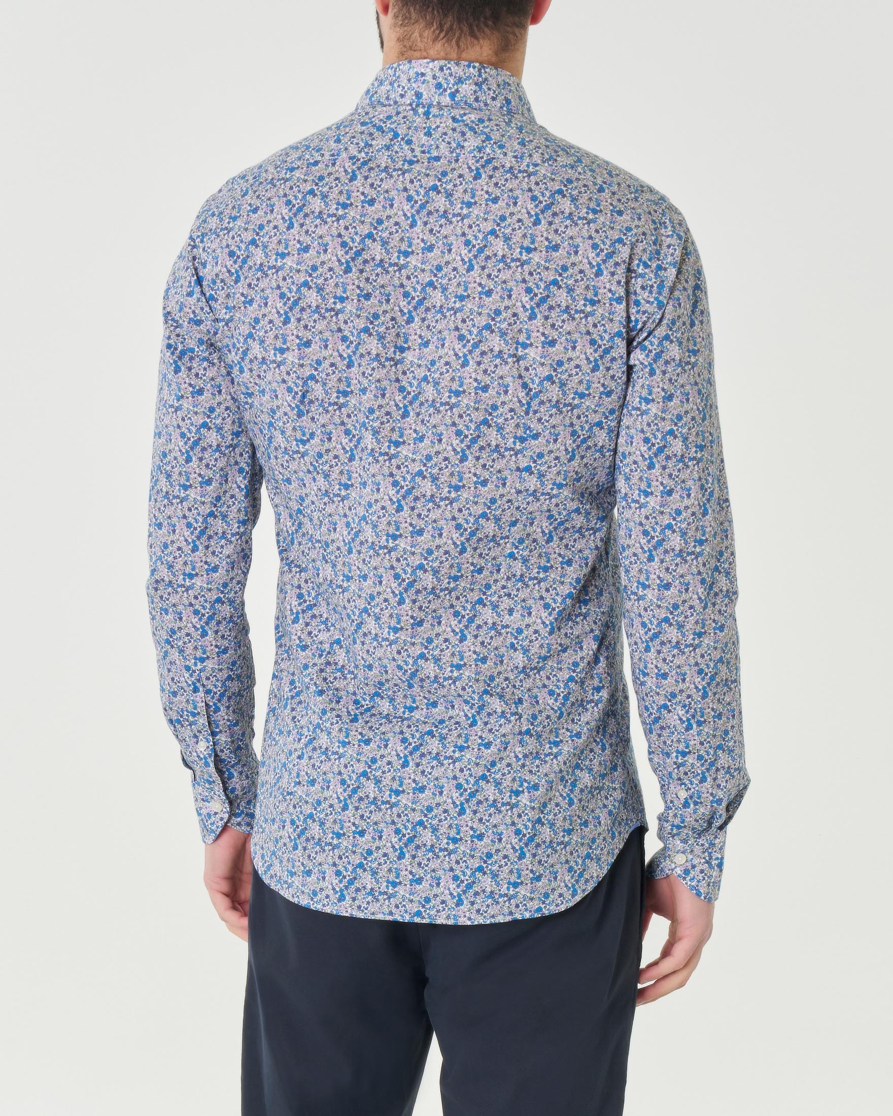 Camicia in cotone a stampa floreale multicolor