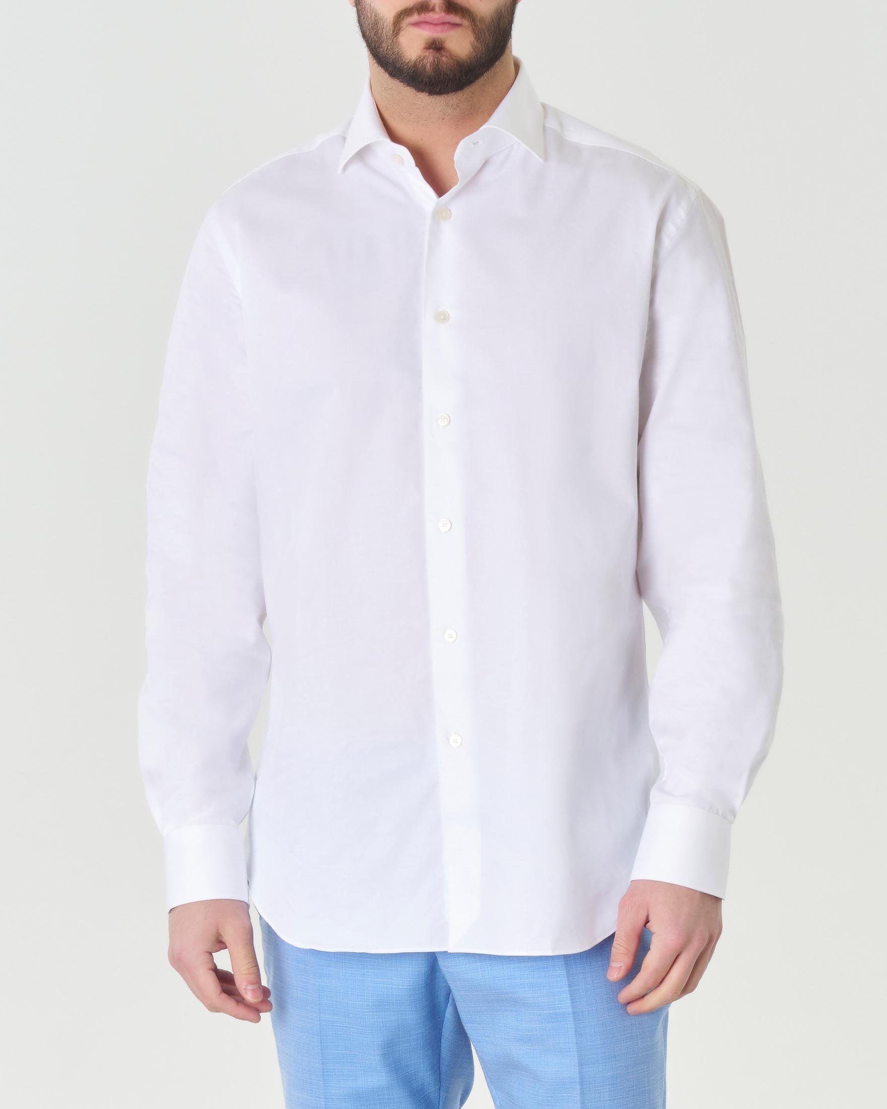 Camicia bianca in twill di puro cotone evolution fit