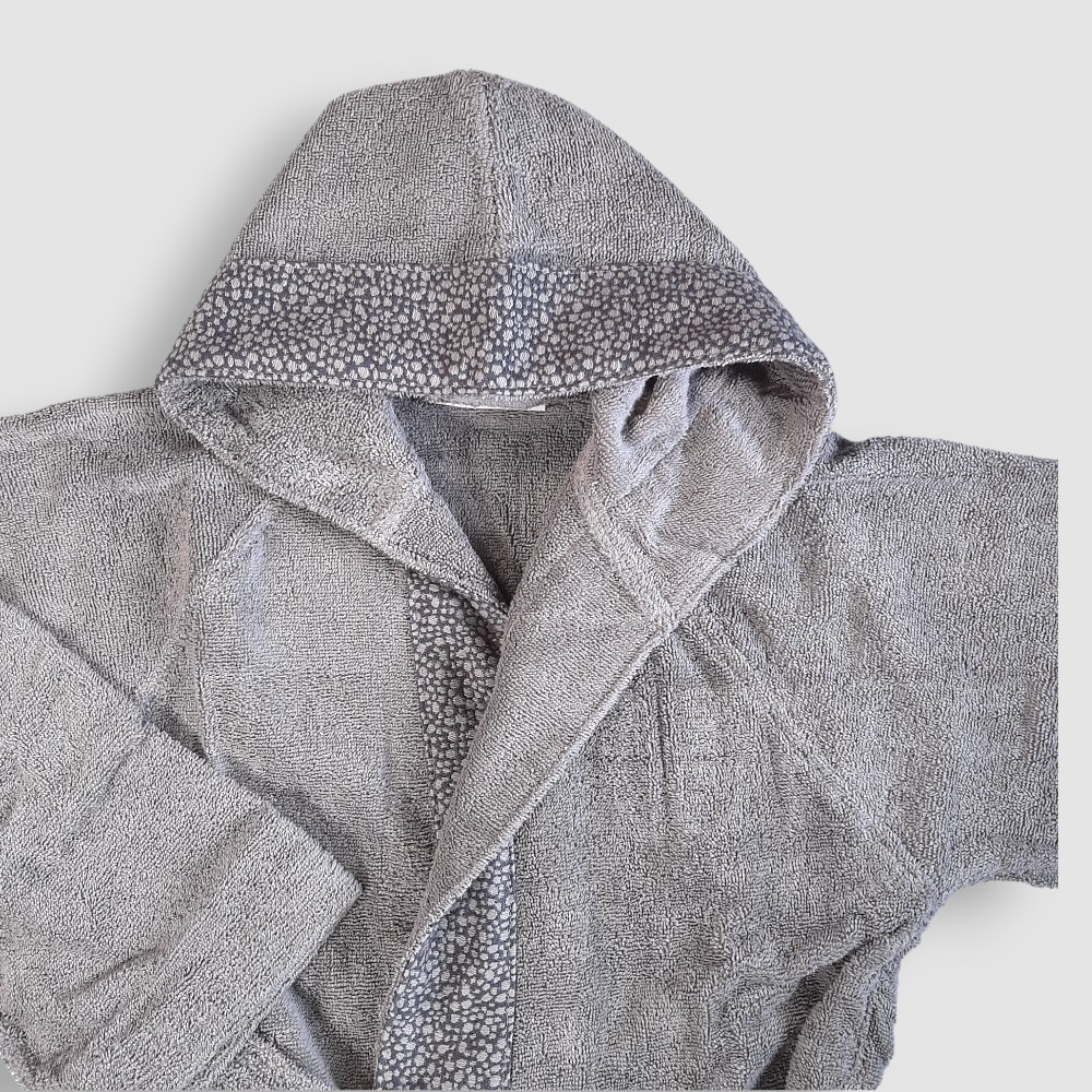 Accappatoio Con Cappuccio COR Surf - Microfibra Asciugatura Rapida, Taglia Unica, Grigio, Tasca Frontale - Foto 3