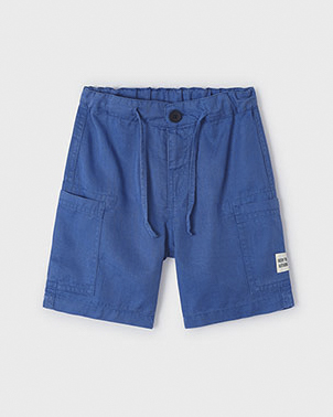 Bermuda indaco con coulisse e tasconi 3-7 anni