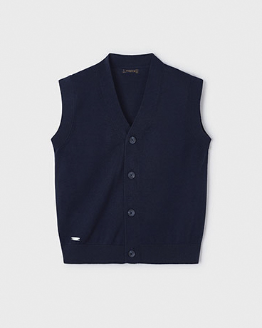 Gilet blu in cotone con chiusura a bottoncini  image