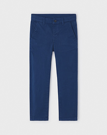 Pantalone chino indaco in gabardina di cotone stretch 2-9 anni