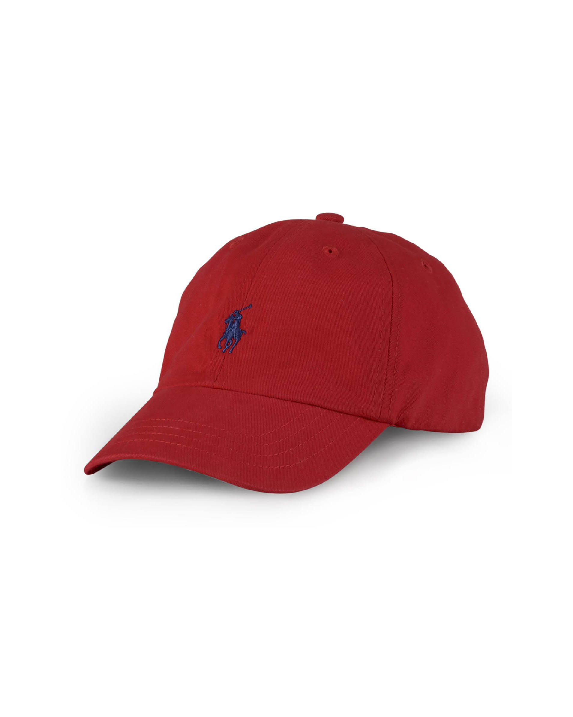 Berretto rosso Polo Ralph Lauren in cotone con frontino e logo pony blu