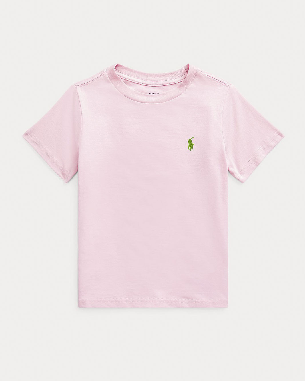 T-shirt Polo rosa mezza manica con logo pony verde ricamato