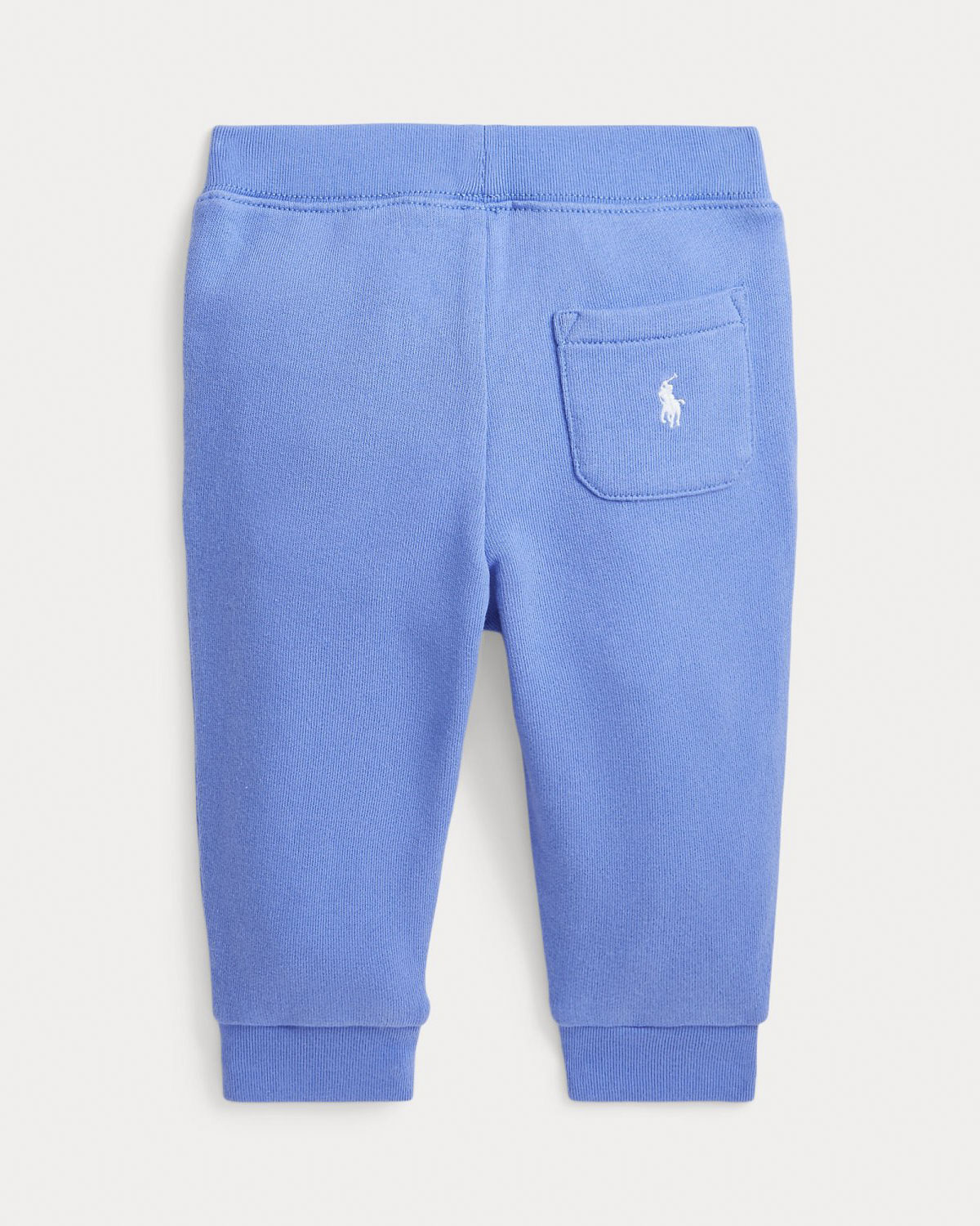 Pantaloni celesti in felpa di cotone con scritta logo bianca  image