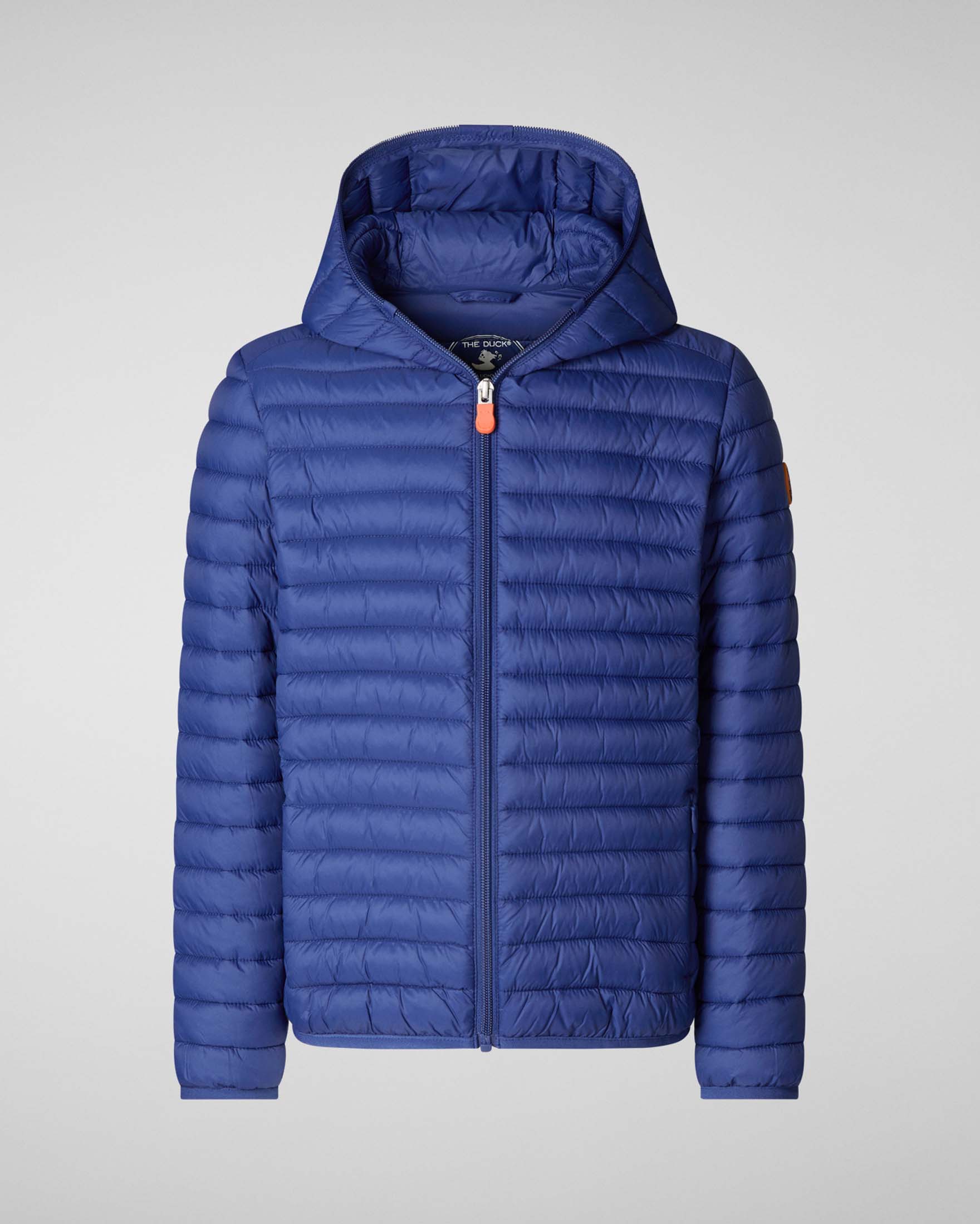 Piumino Save the duck blu royal Huey con cappuccio fisso in nylon opaco imbottito in Plumtech®