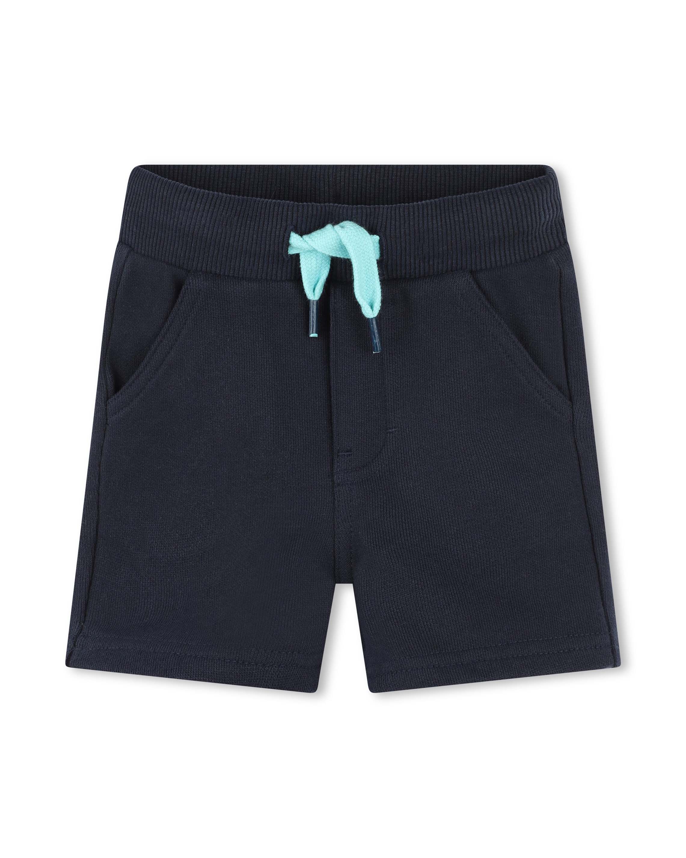 Completo composto da t-shirt a maniche corte azzurra e bermuda blu in felpa 9-18 mesi image