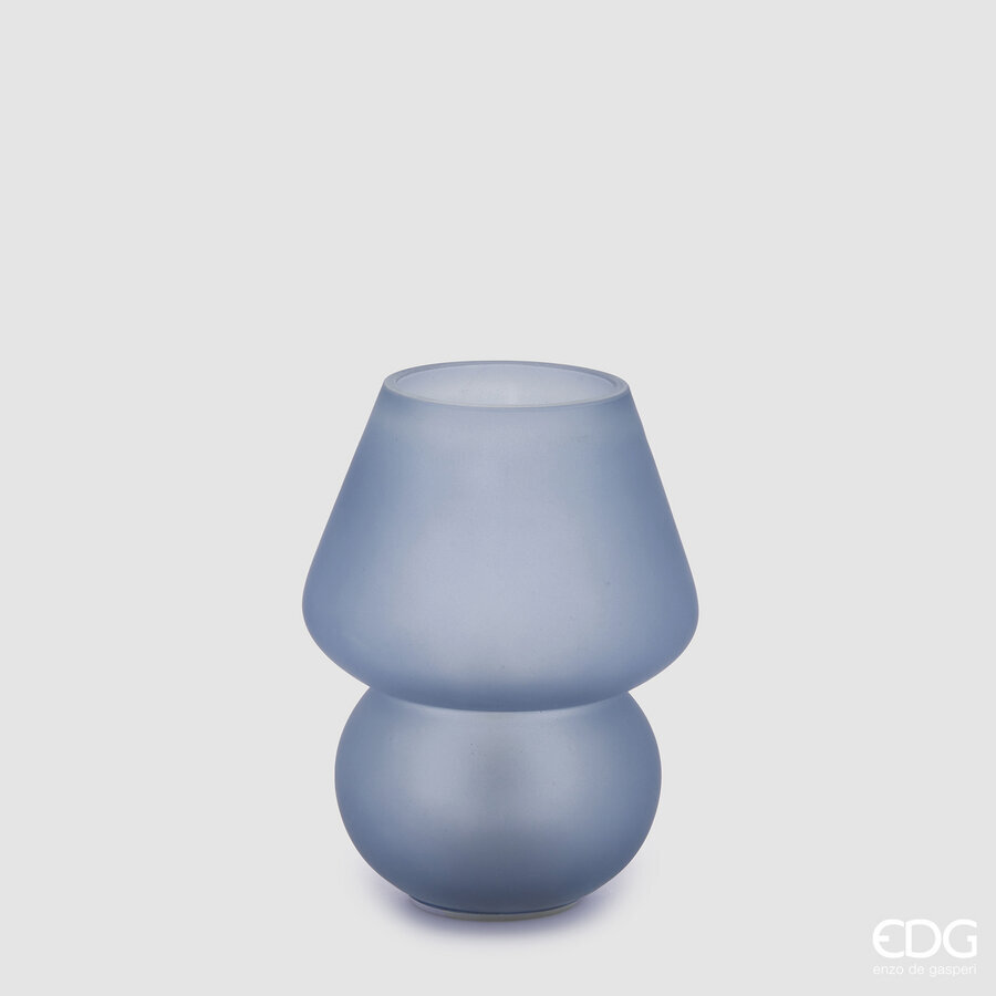 Lampada da Tavolo Abat Jour Usb Satinata Azzurra d.15 h.20 Edg