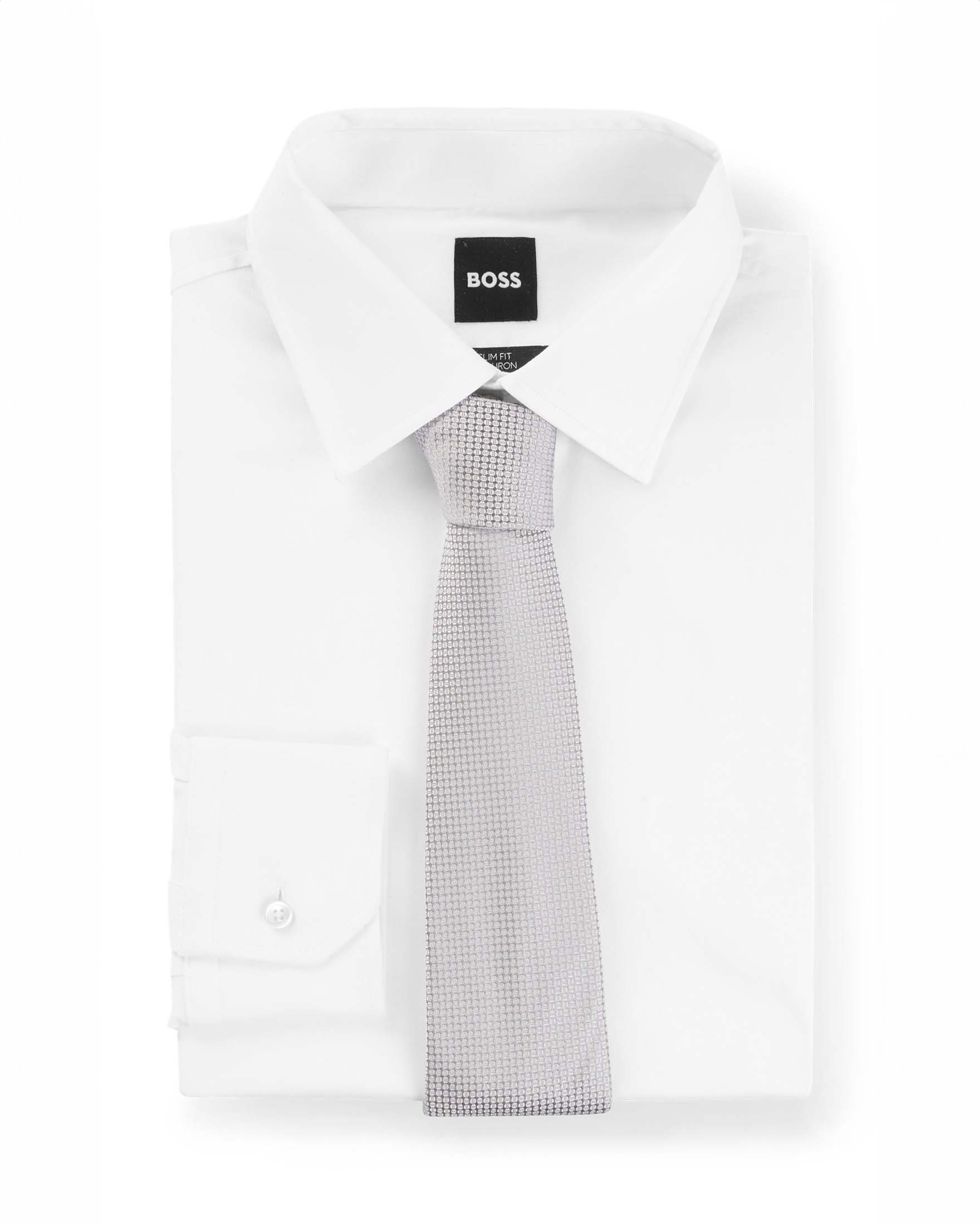 Cravatta argento micro armatura in misto seta image