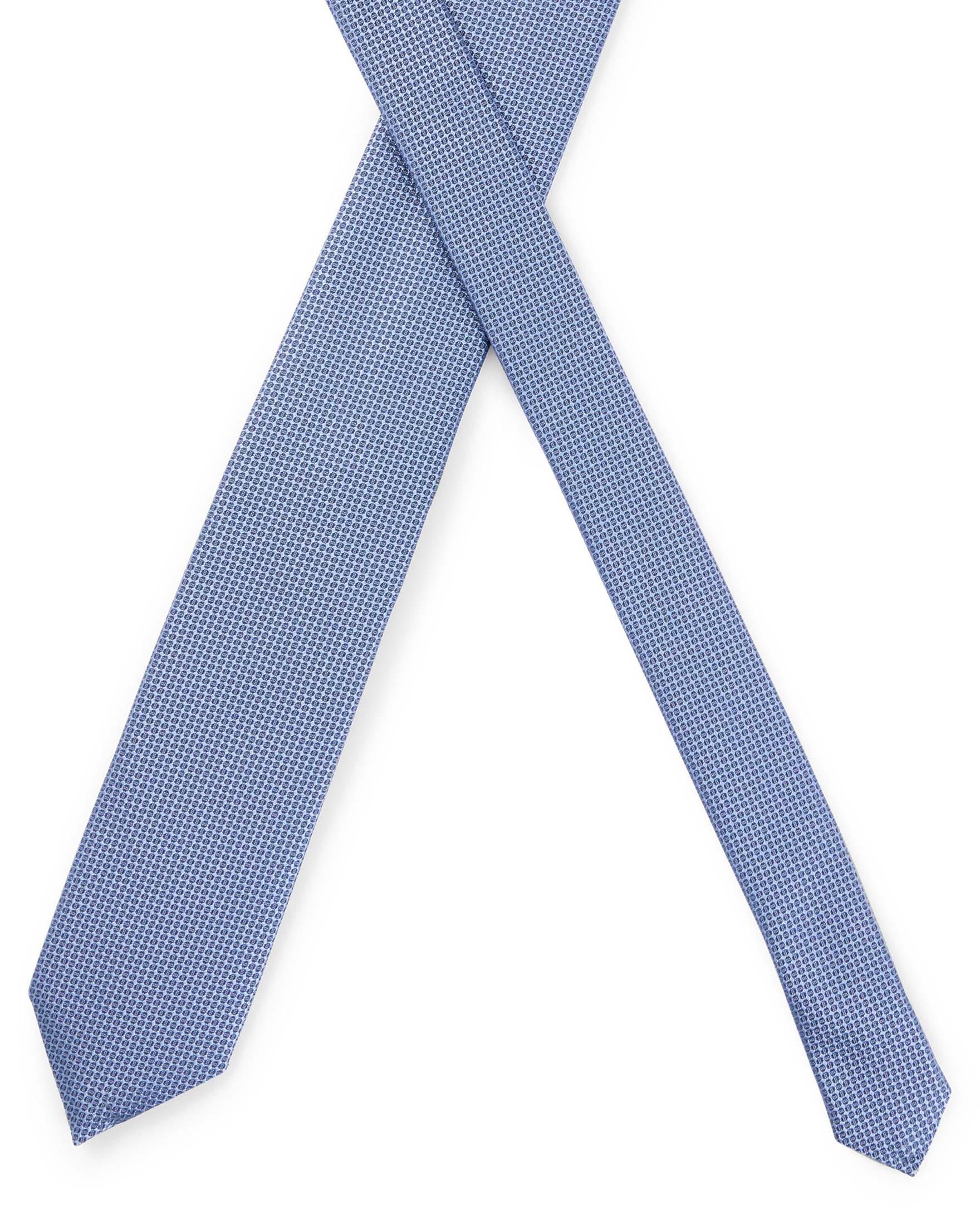 Cravatta blu indaco micro armatura in misto seta