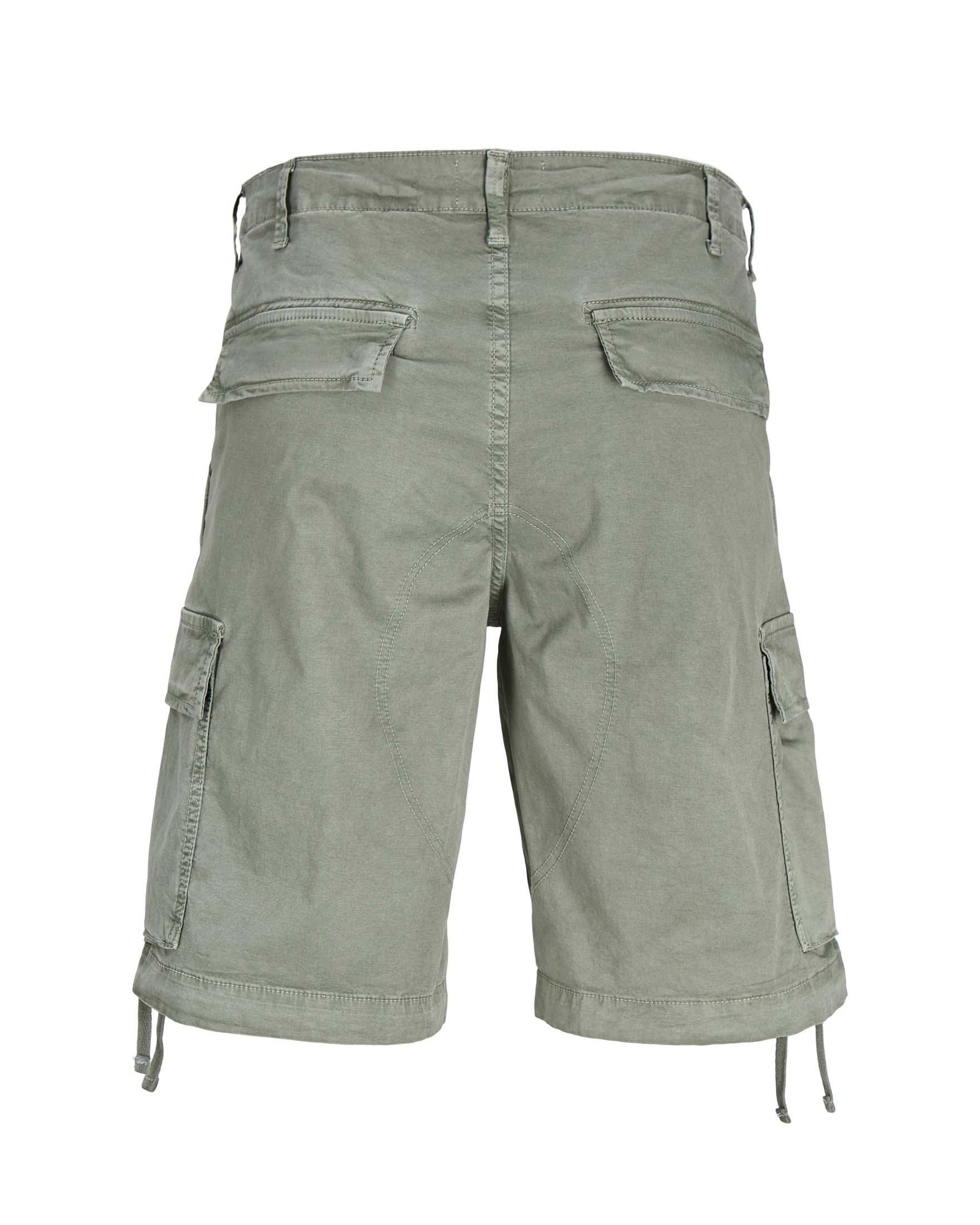 Bermuda cargo color salvia loose-fit in puro cotone con laccetti annodabili al fondo image