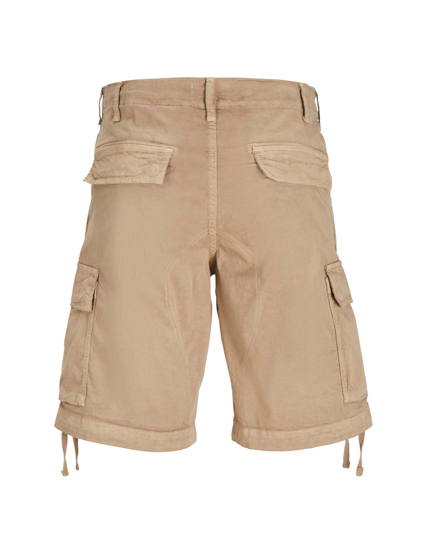 Bermuda cargo color cammello loose-fit in puro cotone con laccetti annodabili al fondo image