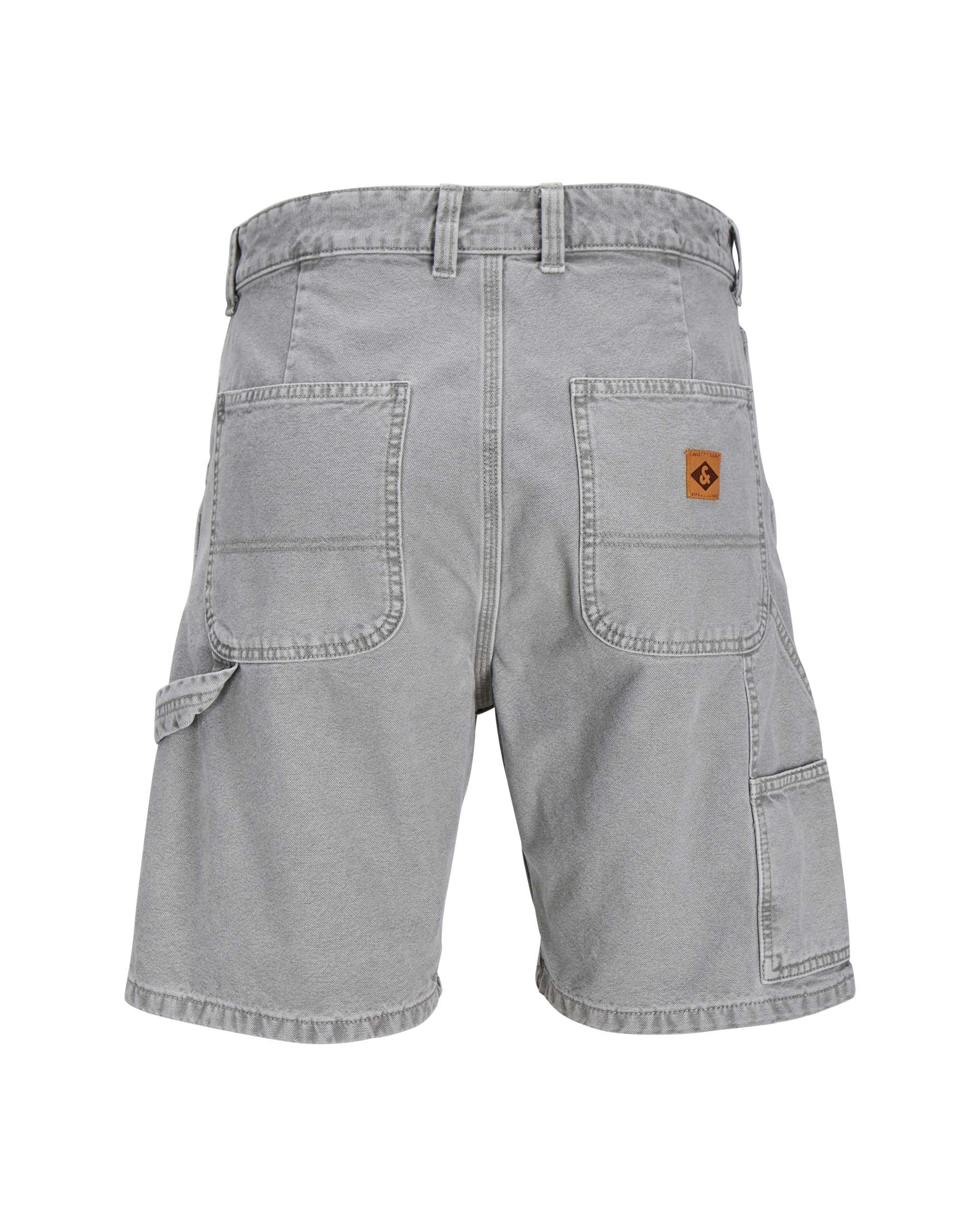 Bermuda carpenter grigio loose-fit in denim di puro cotone image