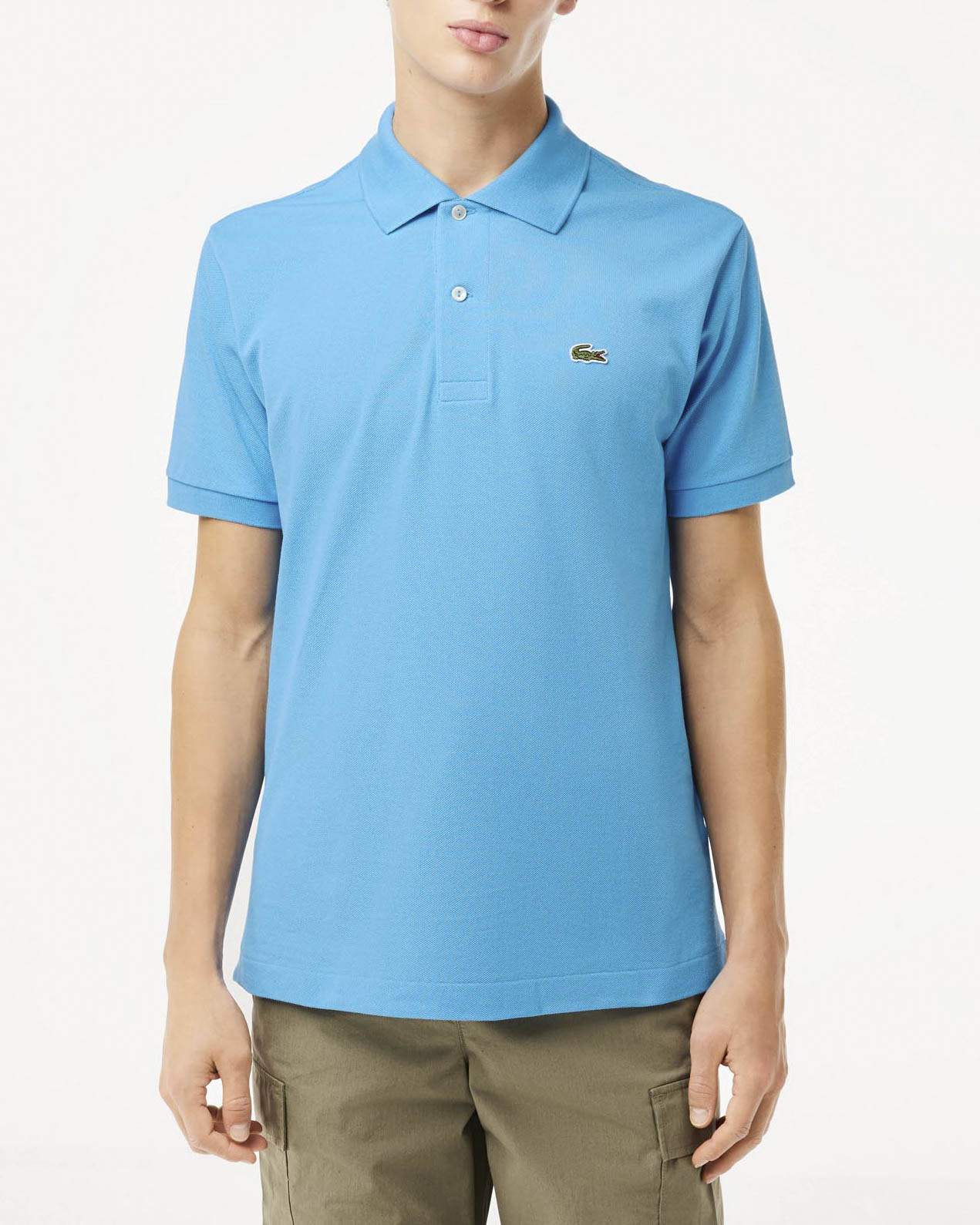 Polo celeste classic fit L.12.12 in petit piqué