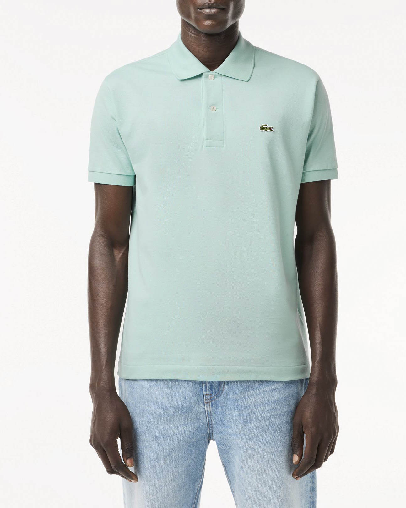Polo verde acqua classic fit L.12.12 in petit piqué